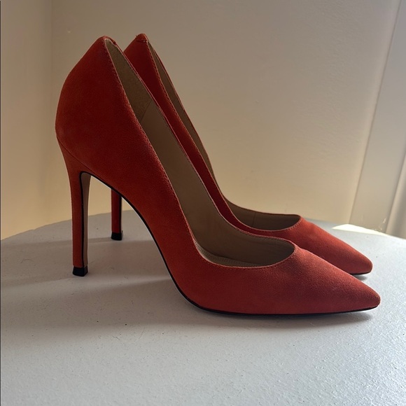 BLACK SUEDE Elegant Orange Suede Women's Heels 8 1/2 US - Picture 3 of 5